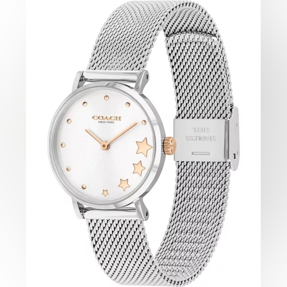 Coach Accessories - NIB Coach Women's Perry Women's Silver Tone Mesh Bracelet Stainless Steel Watch